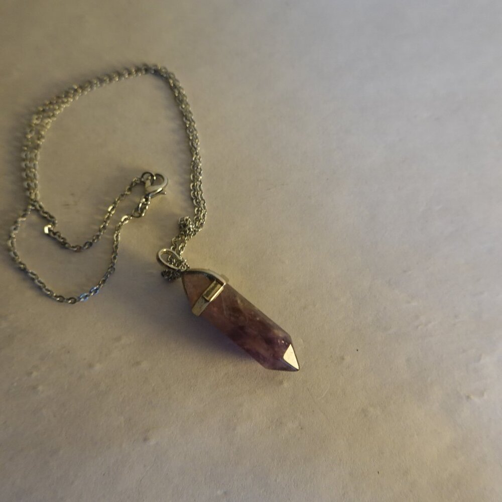 Crystal Necklace Hexagonal Point Healing Crystal Natural Stone Pendant